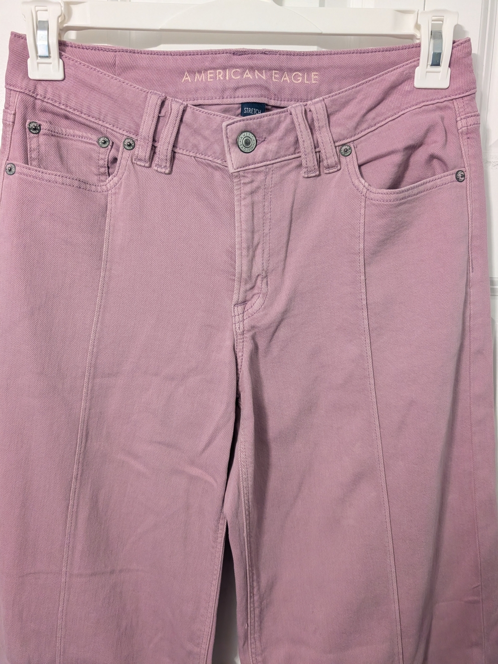 American Eagle Low Rise Baggy Wide Leg Pink Jeans Size 2